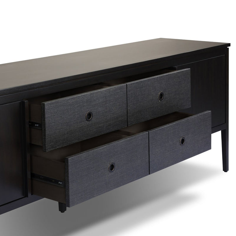 Dawn Media Console - Black Raffia