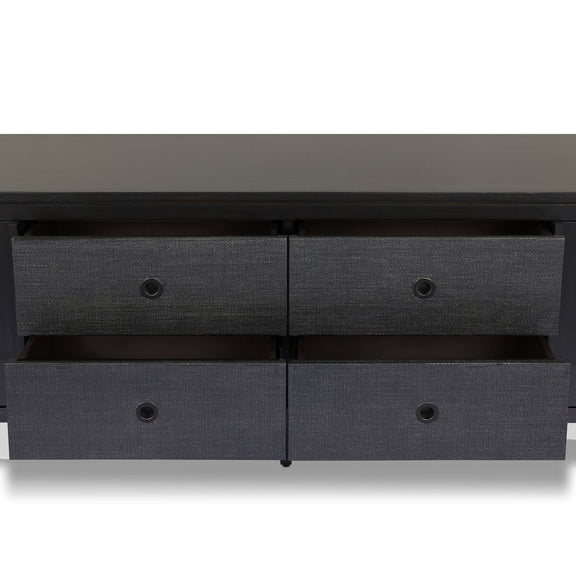 Dawn Media Console - Black Raffia