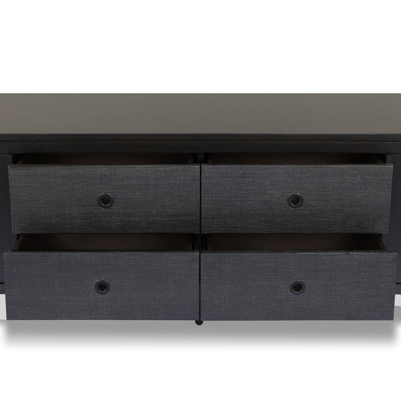 Dawn Media Console - Black Raffia