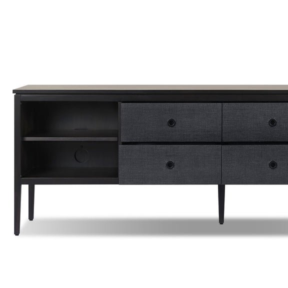 Dawn Media Console - Black Raffia