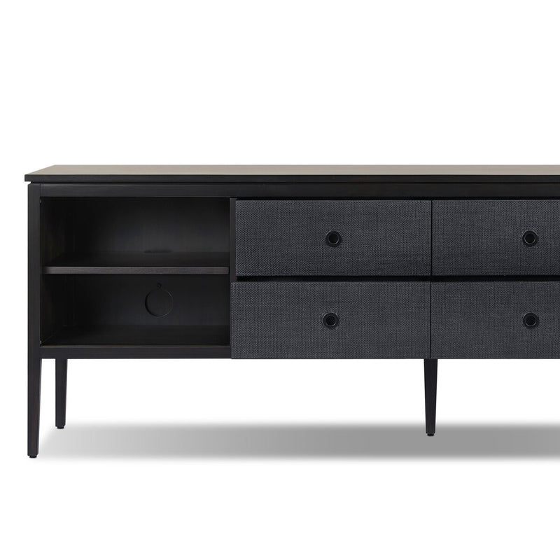 Dawn Media Console - Black Raffia