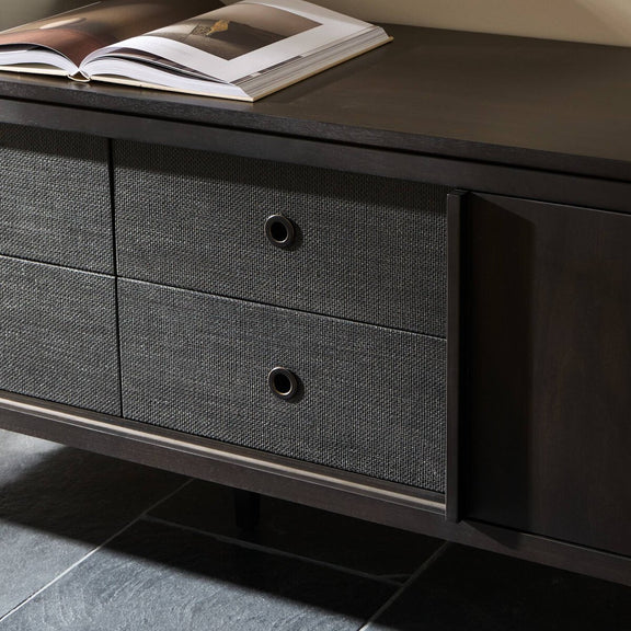 Dawn Media Console - Black Raffia