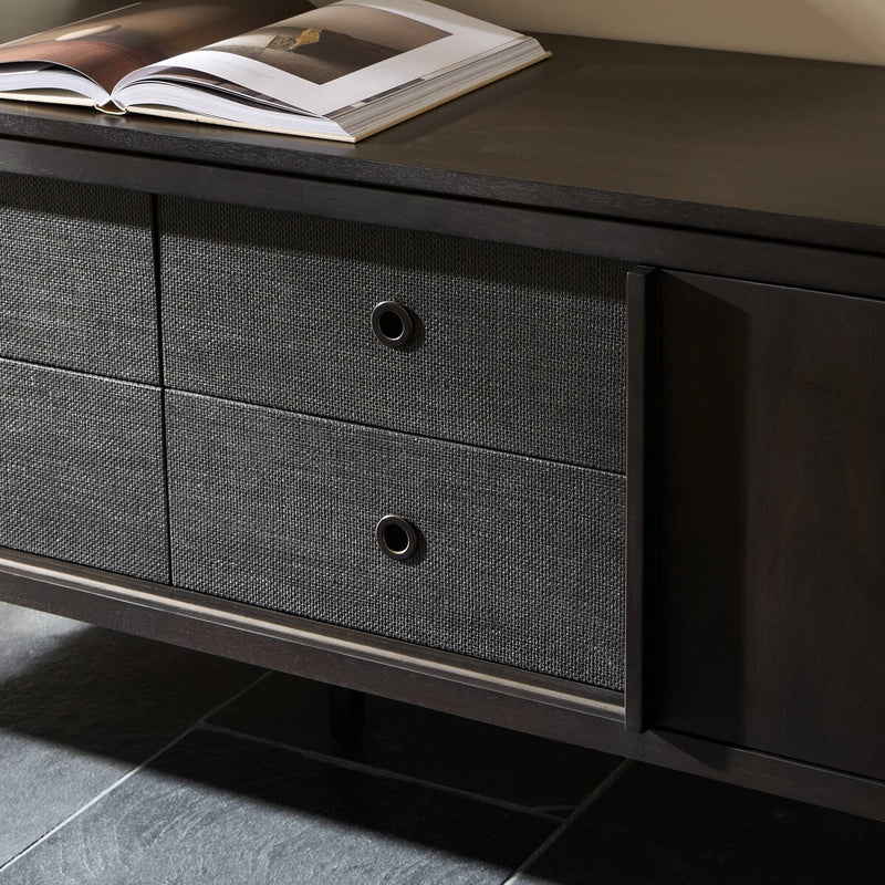 Dawn Media Console - Black Raffia