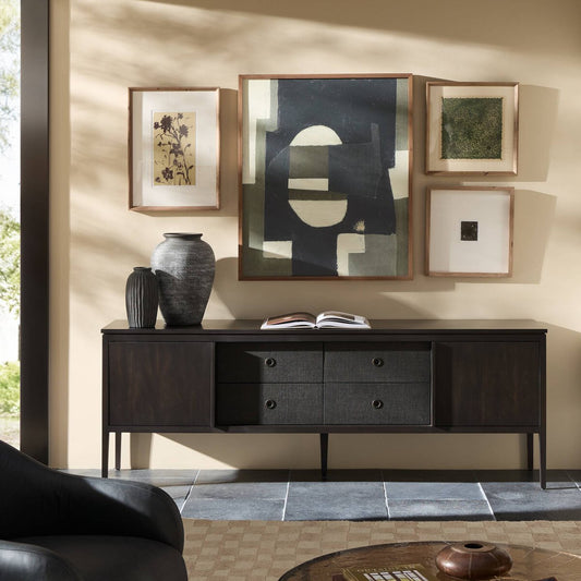 Dawn Media Console - Black Raffia