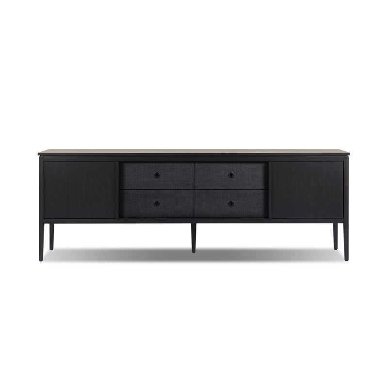 Dawn Media Console - Black Raffia