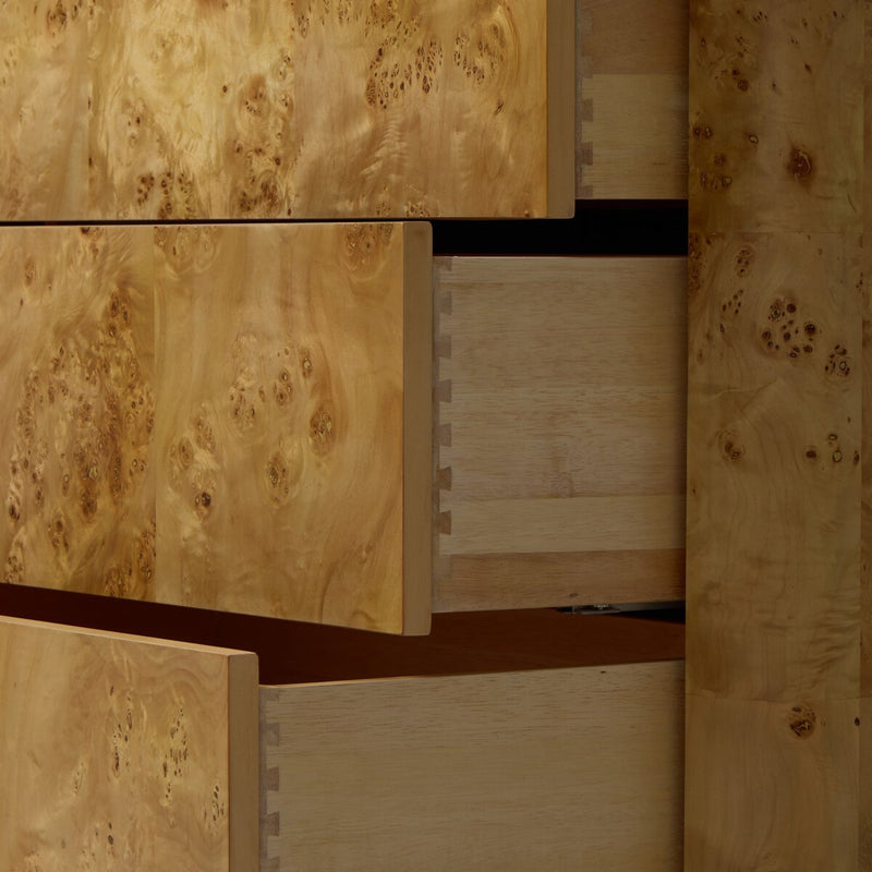 Mullins 6 Drawer Dresser - Natural Mappa Burl