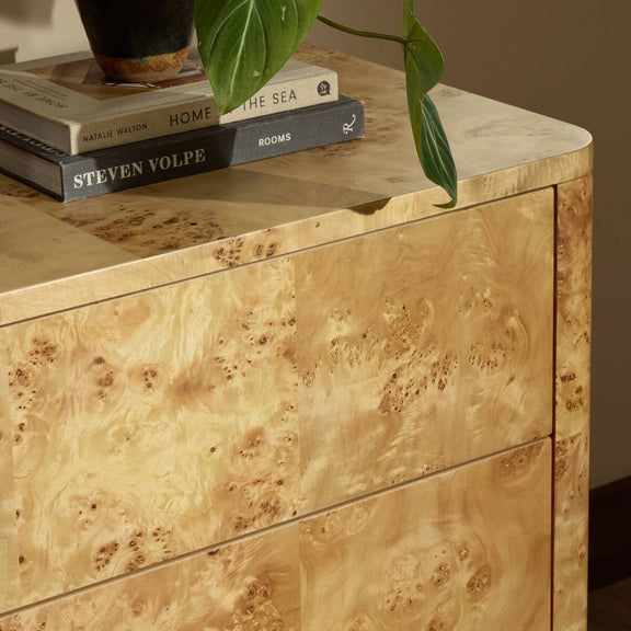 Mullins 6 Drawer Dresser - Natural Mappa Burl