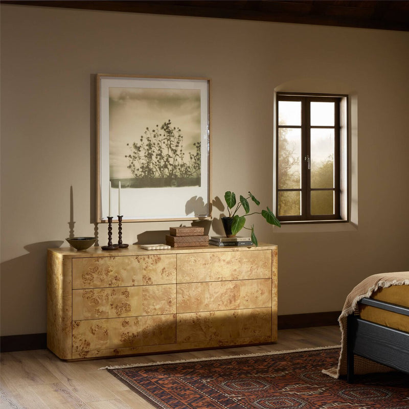 Mullins 6 Drawer Dresser - Natural Mappa Burl