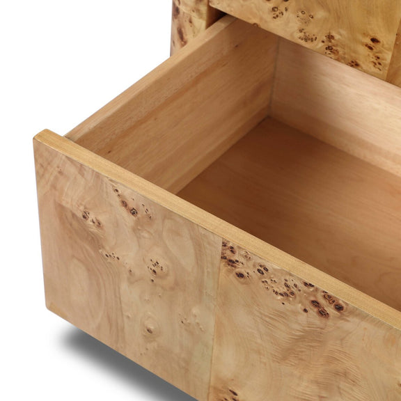 Mullins Nightstand - Natural Mappa Burl