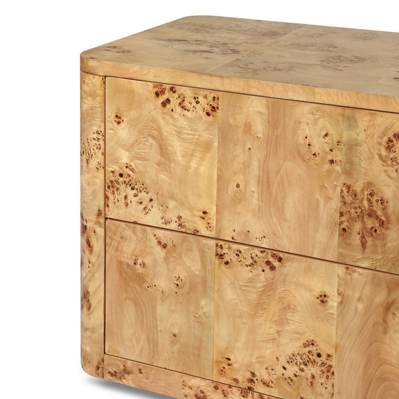 Mullins Nightstand - Natural Mappa Burl