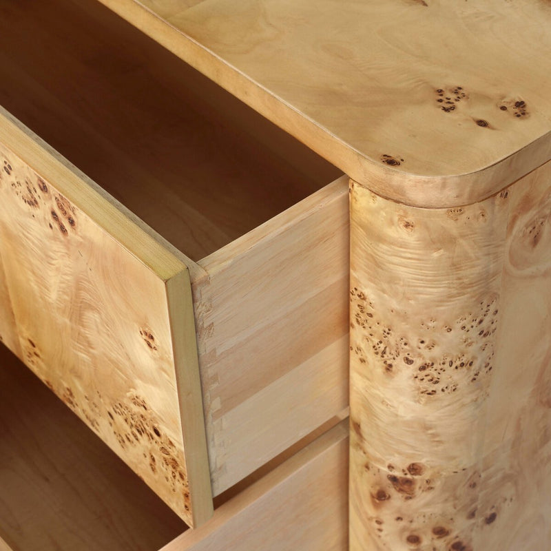 Mullins Nightstand - Natural Mappa Burl