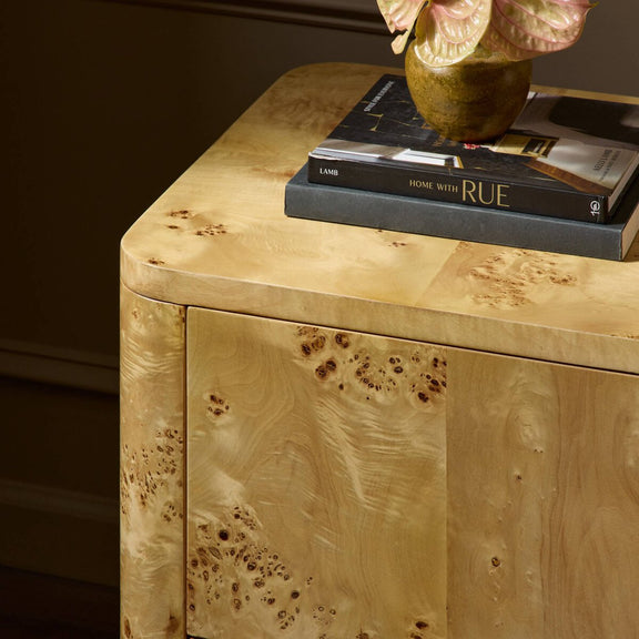 Mullins Nightstand - Natural Mappa Burl