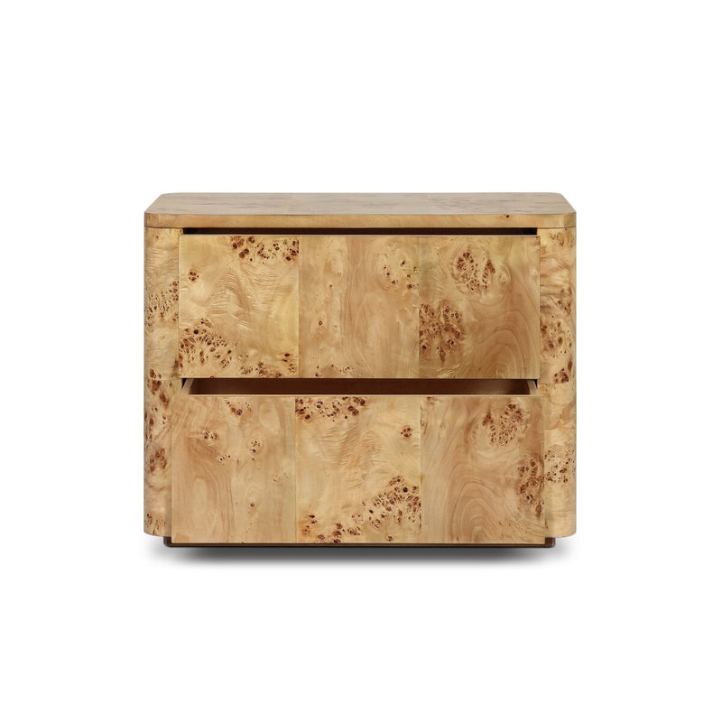 Mullins Nightstand - Natural Mappa Burl