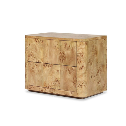 Mullins Nightstand - Natural Mappa Burl