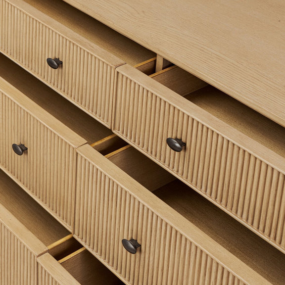 Hazel 6 Drawer Dresser - Light Wash Oak