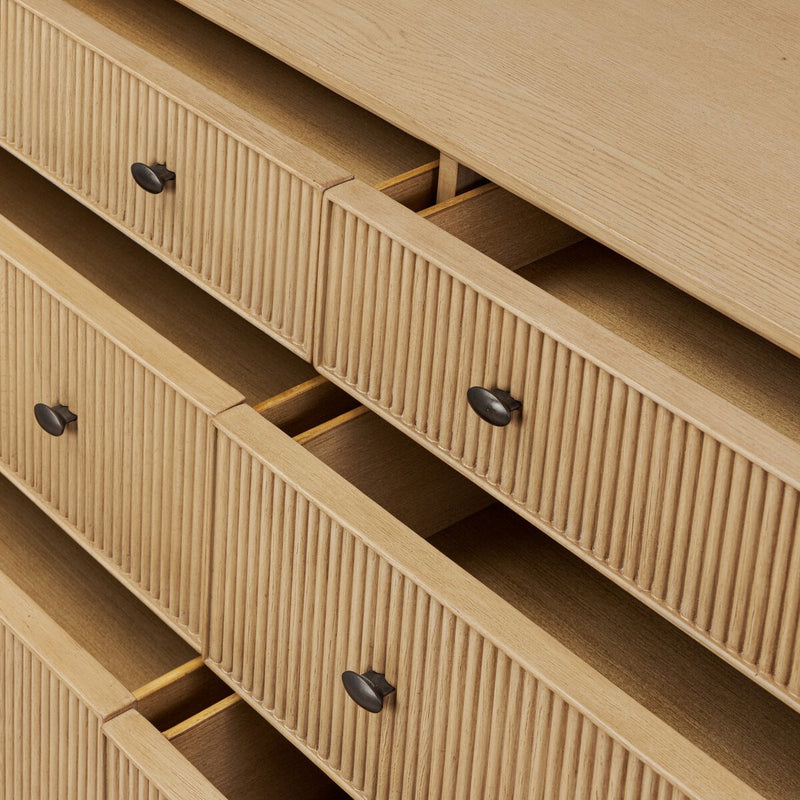 Hazel 6 Drawer Dresser - Light Wash Oak