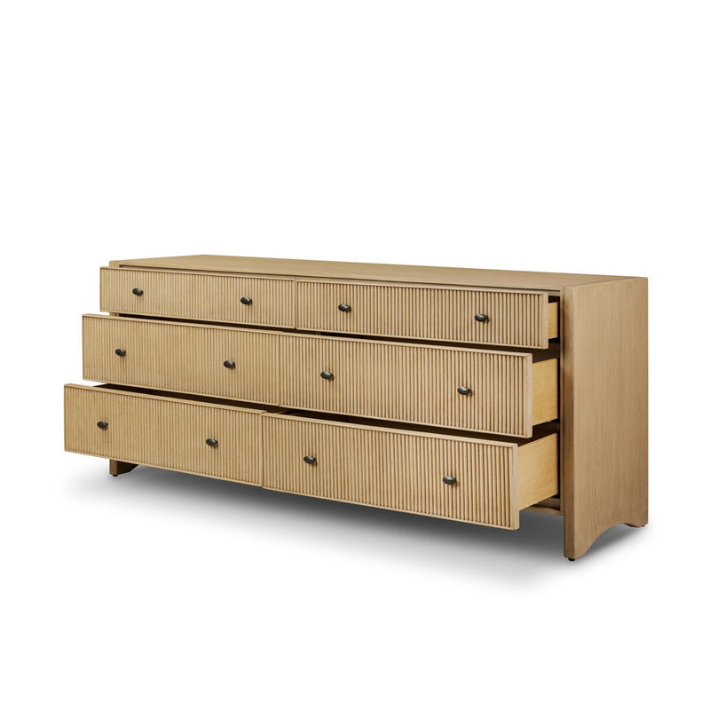 Hazel 6 Drawer Dresser - Light Wash Oak