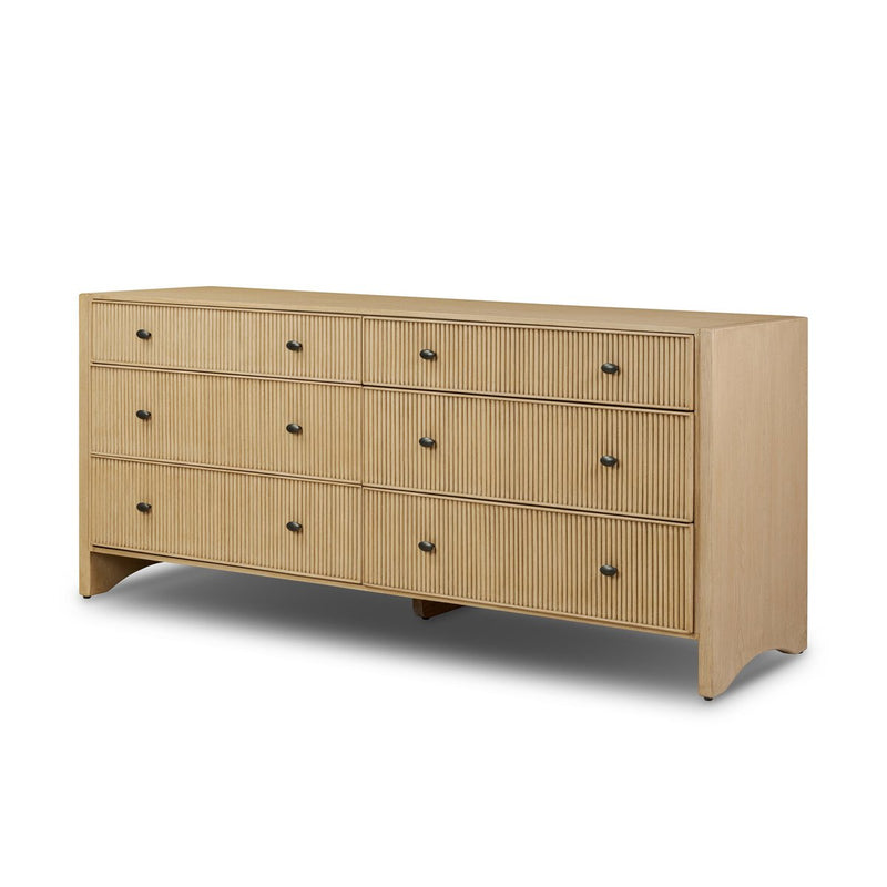 Hazel 6 Drawer Dresser - Light Wash Oak