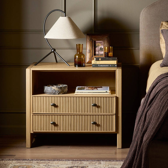 Hazel Nightstand - Light Wash Oak Veneer