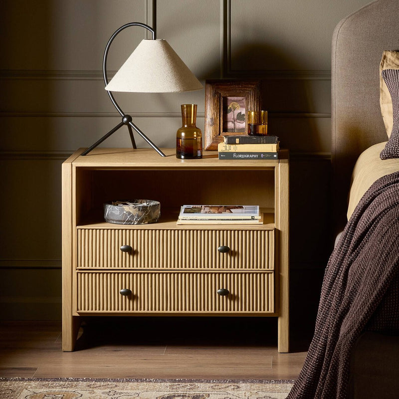 Hazel Nightstand - Light Wash Oak Veneer