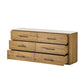 Raleigh 6 Drawer Dresser - Worn Oak Veneer