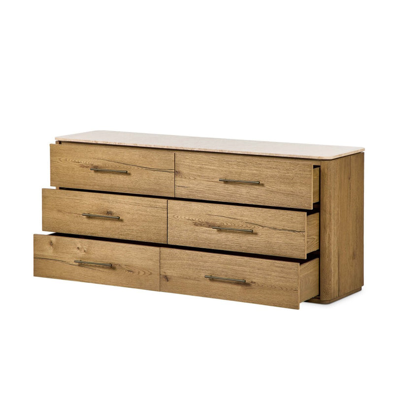 Raleigh 6 Drawer Dresser - Worn Oak Veneer