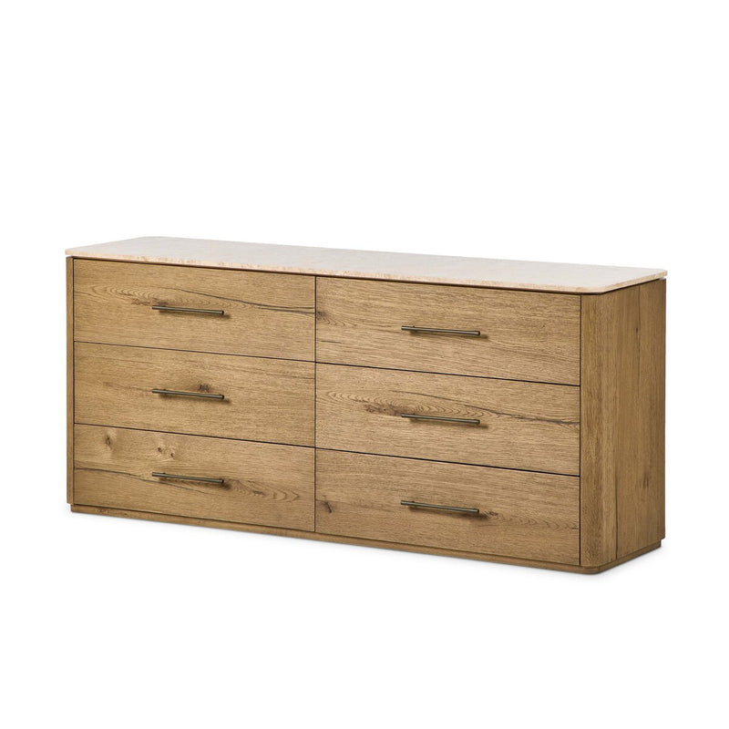 Raleigh 6 Drawer Dresser - Worn Oak Veneer