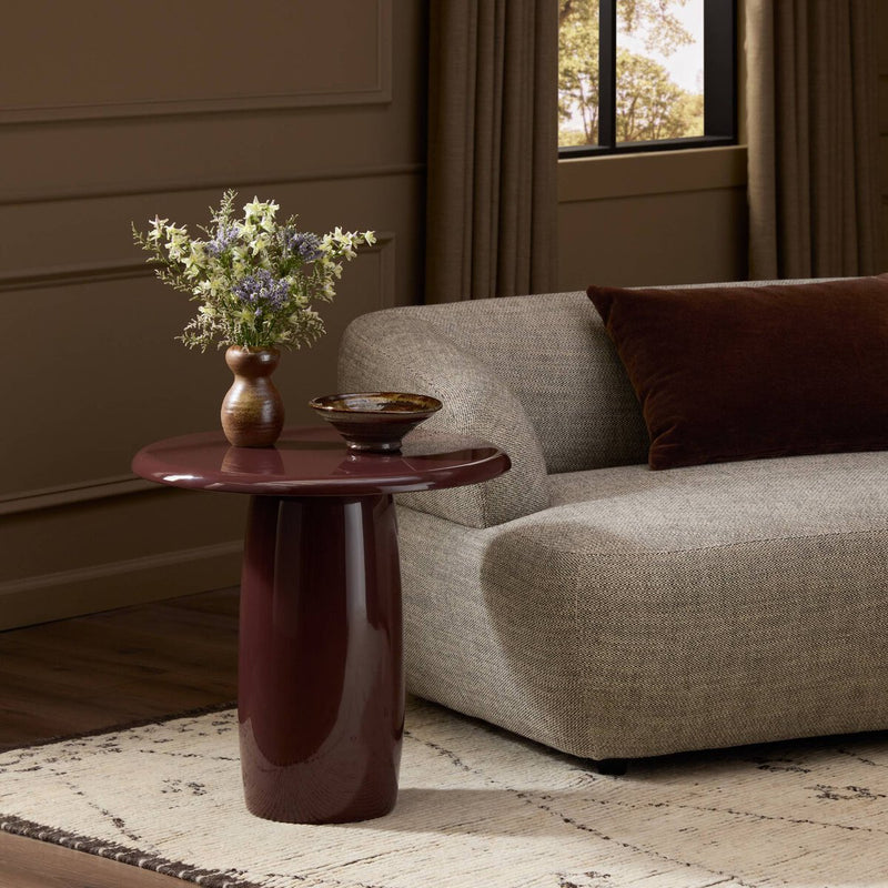 Bossa End Table - Plum Lacquer