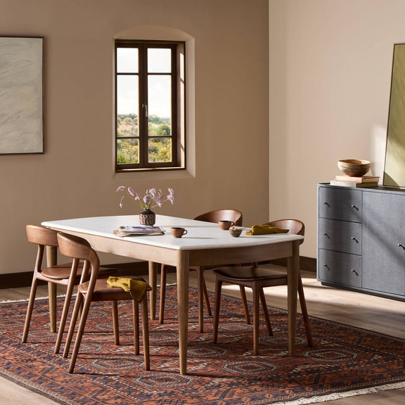 Lison Dining Table - White Marble
