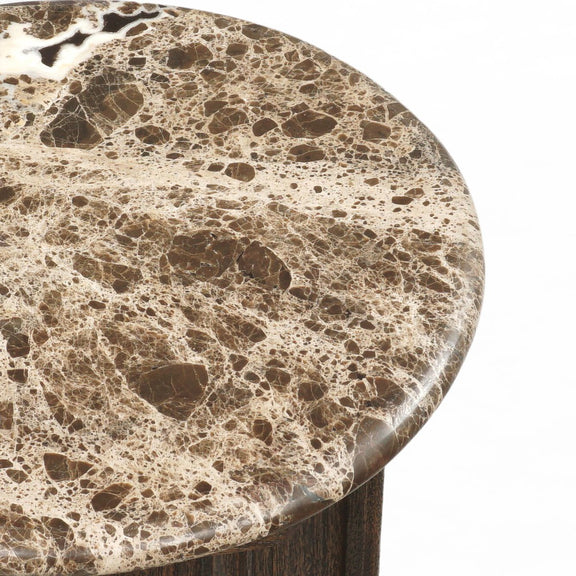 Pavlo End Table - Brown Marble