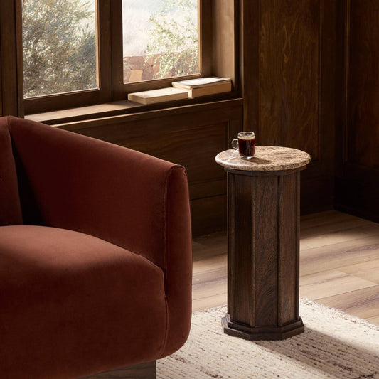 Pavlo End Table - Brown Marble
