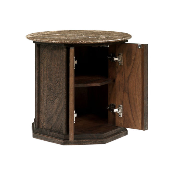 Pavlo Cabinet End Table - Brown Marble