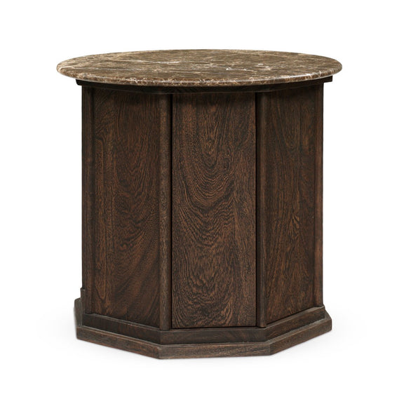 Pavlo Cabinet End Table - Brown Marble