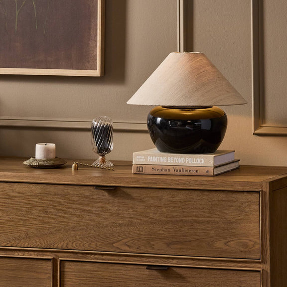 Kiyo Table Lamp - Glossy Black Ceramic