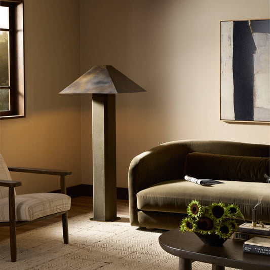 Kenric Floor Lamp - Forest Green Canvas