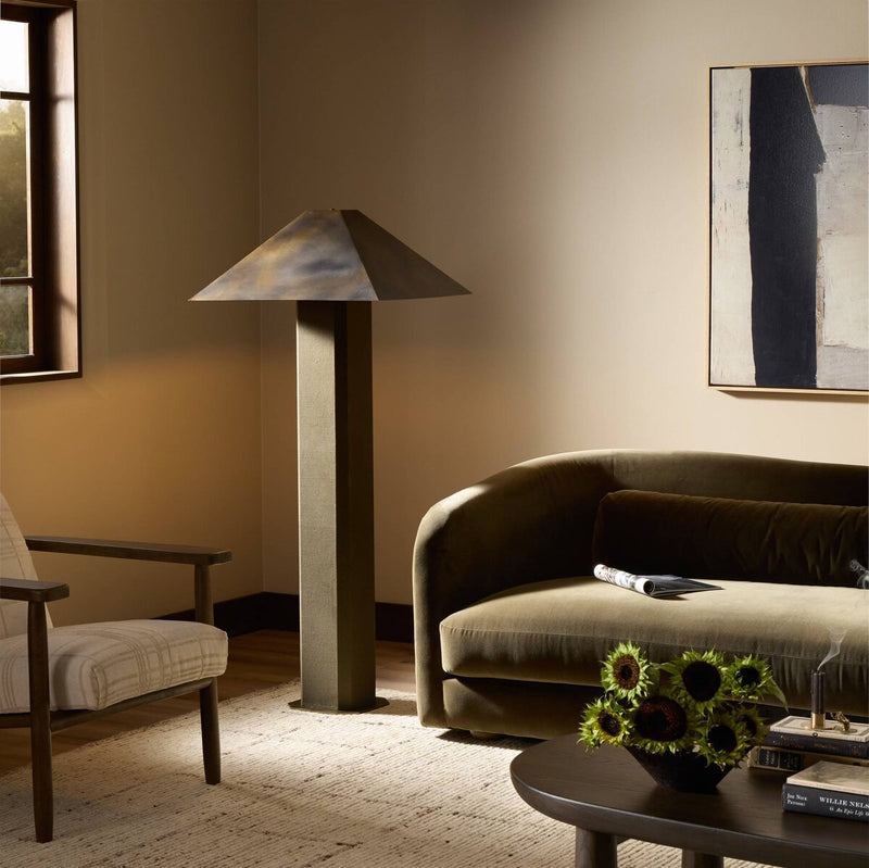 Kenric Floor Lamp - Forest Green Canvas