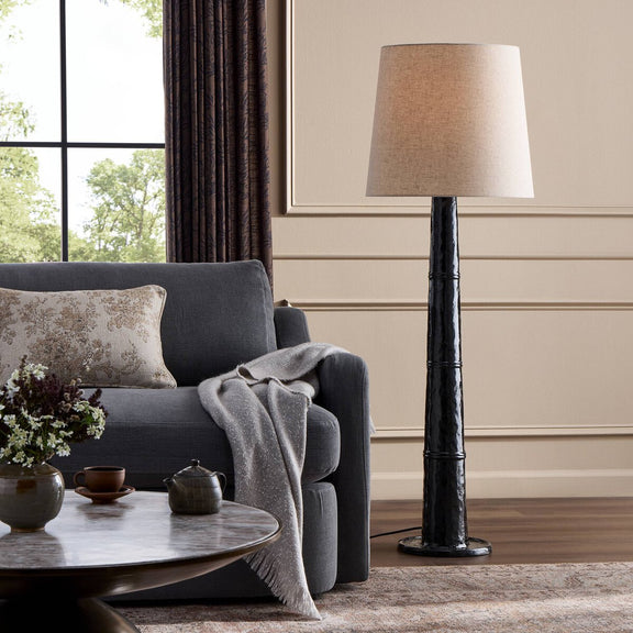 Nerissa Floor Lamp - Glossy Black Cast Aluminum