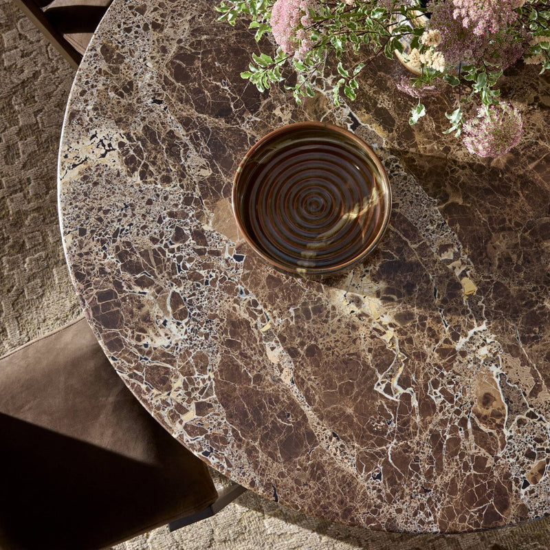 Pavlo Dining Table - Brown Marble