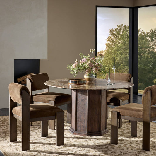Pavlo Dining Table - Brown Marble