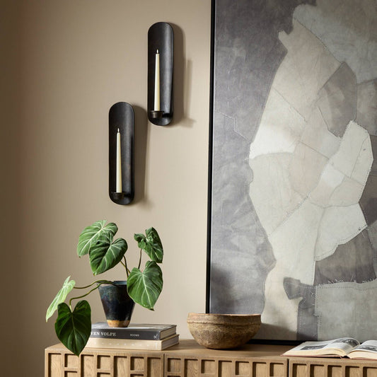 Pilla Wall Mounted Candle Holder - Set Of 2 - Distressed Bronze