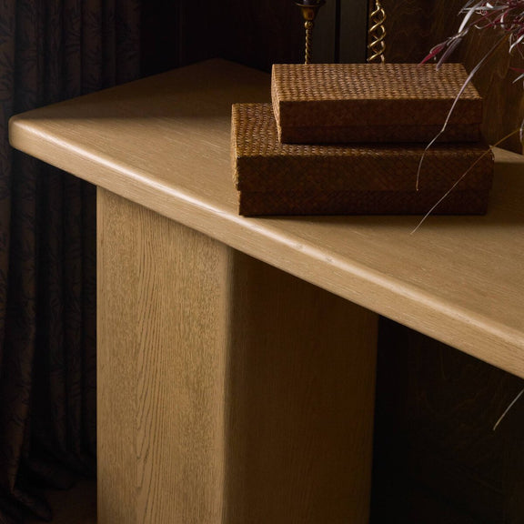 Pecos Console Table - Light Wash Oak Veneer