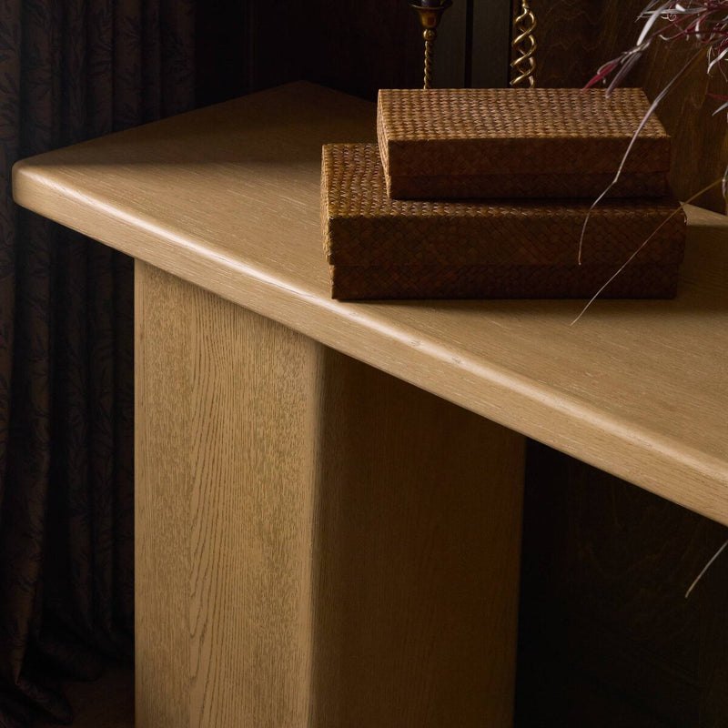 Pecos Console Table - Light Wash Oak Veneer