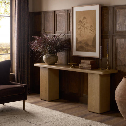 Pecos Console Table - Light Wash Oak Veneer