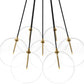 Cloud 7 Globe Chandelier - Burnished Brass