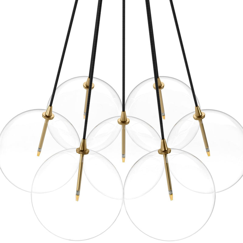 Cloud 7 Globe Chandelier - Burnished Brass