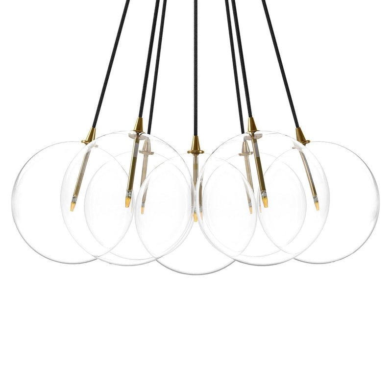 Cloud 7 Globe Chandelier - Burnished Brass