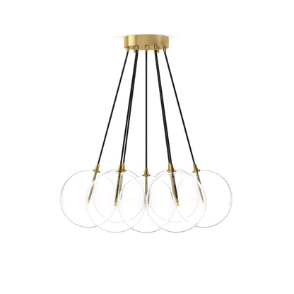 Cloud 7 Globe Chandelier - Burnished Brass