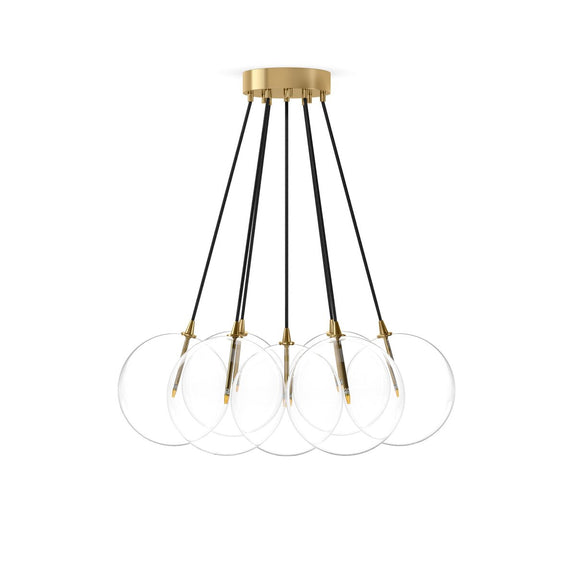 Cloud 7 Globe Chandelier - Burnished Brass