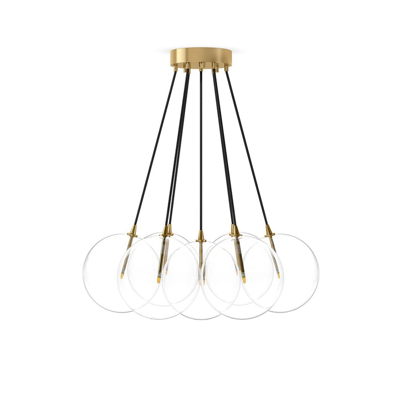 Cloud 7 Globe Chandelier - Burnished Brass