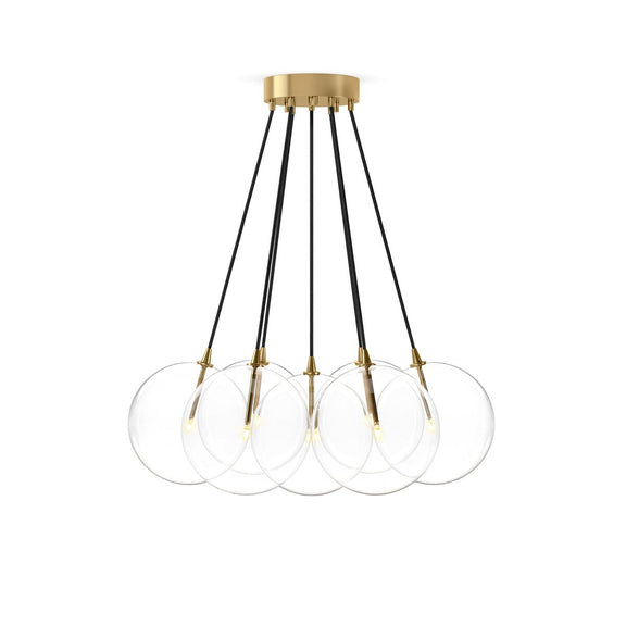 Cloud 7 Globe Chandelier - Burnished Brass